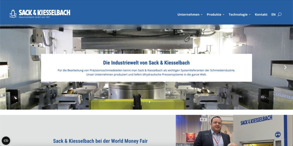 Startseite mit Slidern