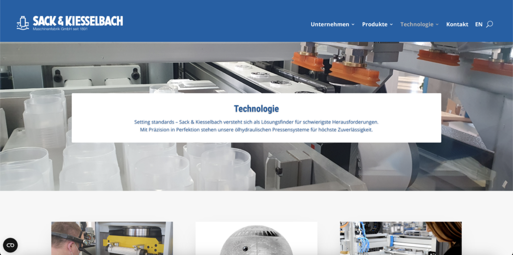 Technologie Seite mit verschiedenen Artikeln